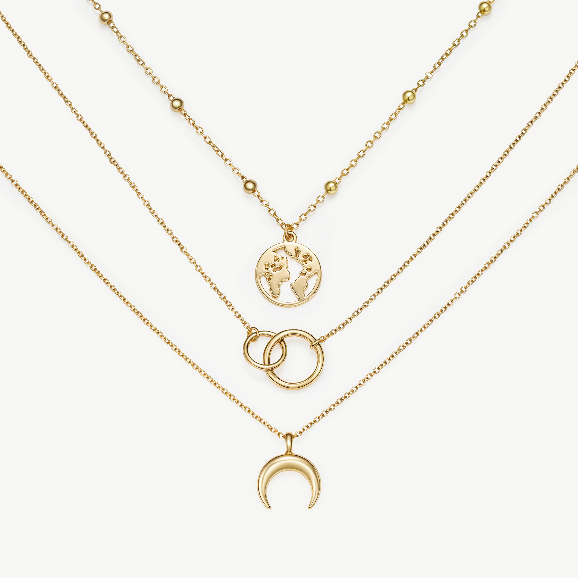 'Hold the Earth' Boho Layered Necklace - Victoria London