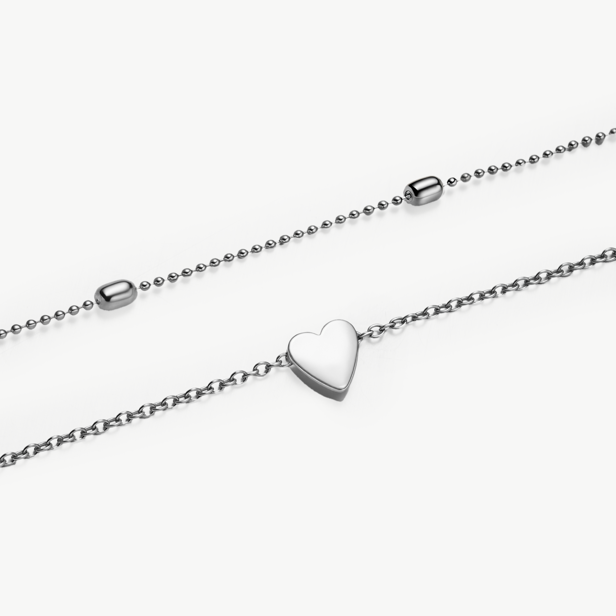 Beaded Heart Double Anklet - Victoria London
