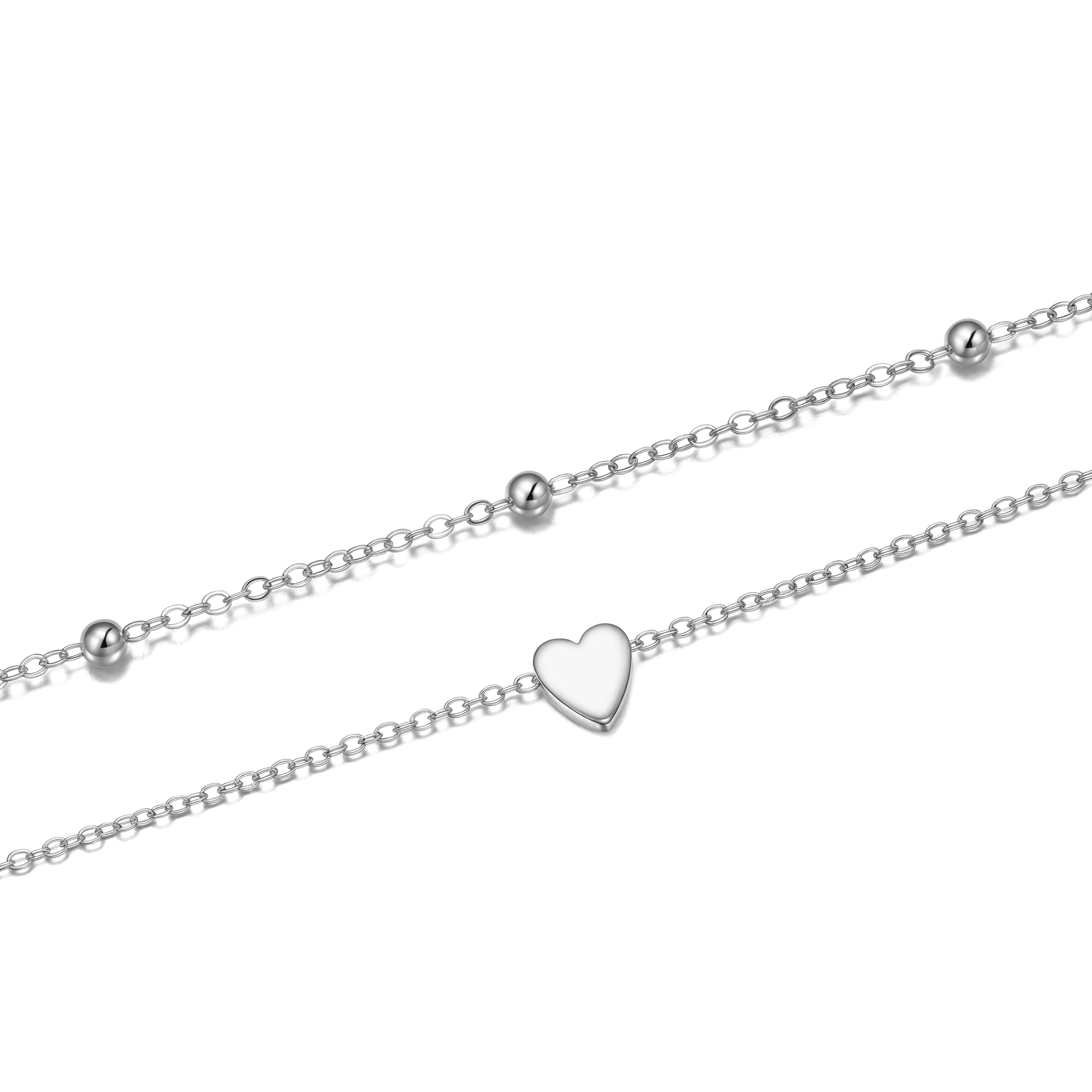 Double Layer Heart Charm Necklace - Victoria London
