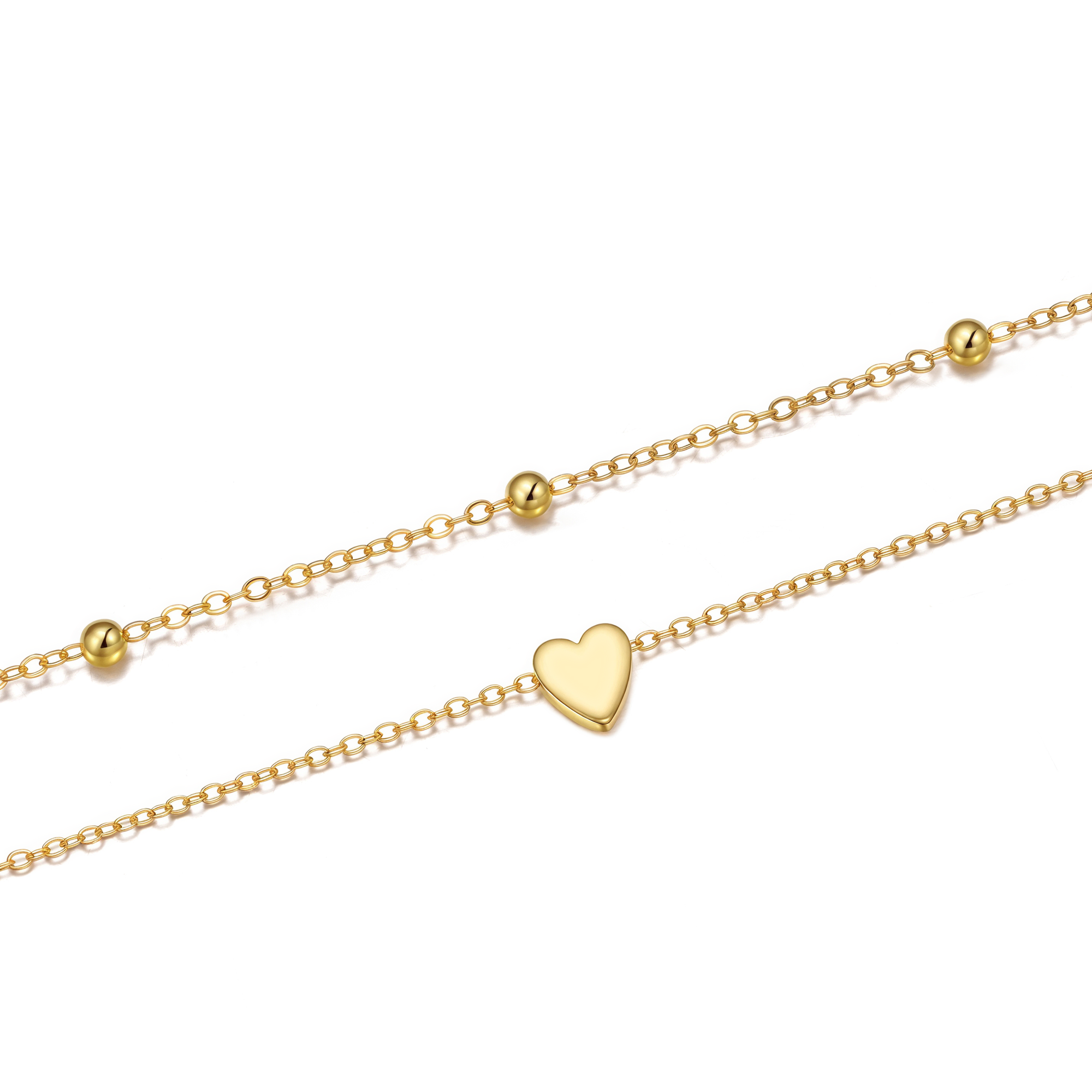 Double Layer Heart Charm Necklace - Victoria London