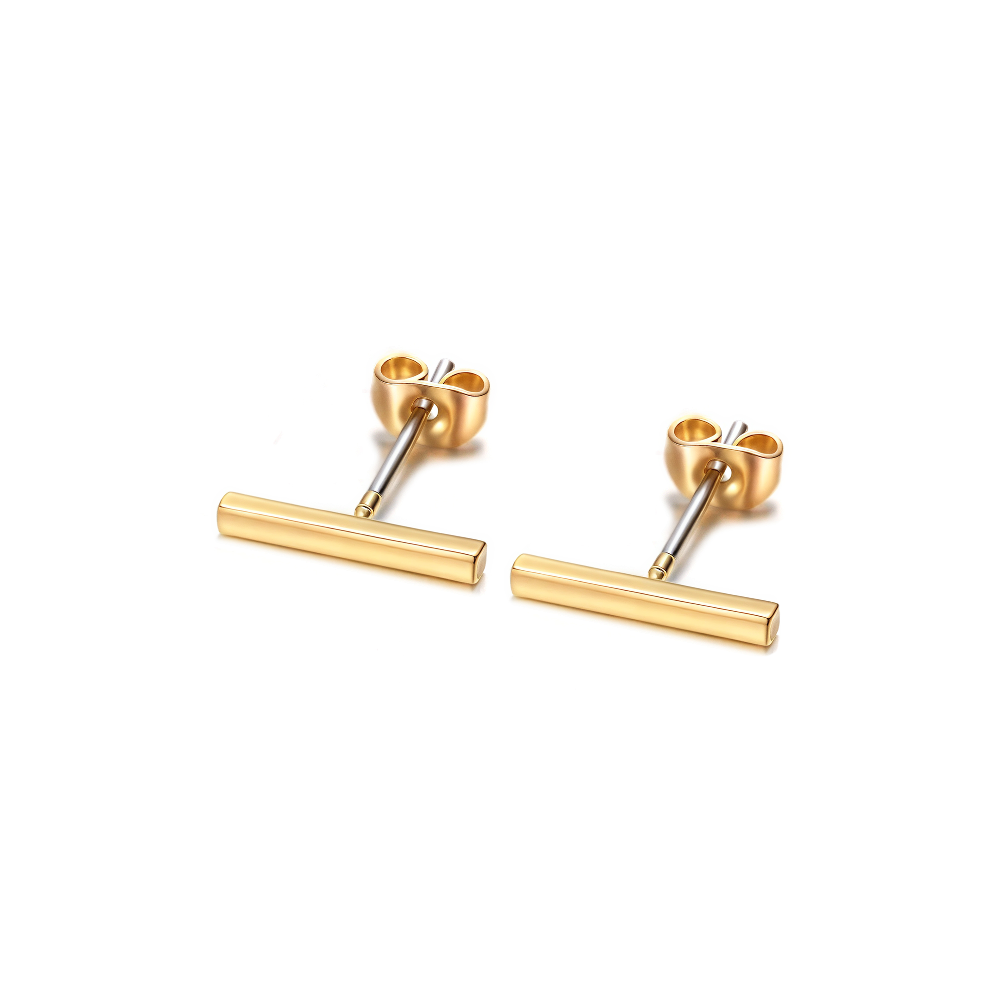 Minimalist Bar Stud Earrings - Victoria London