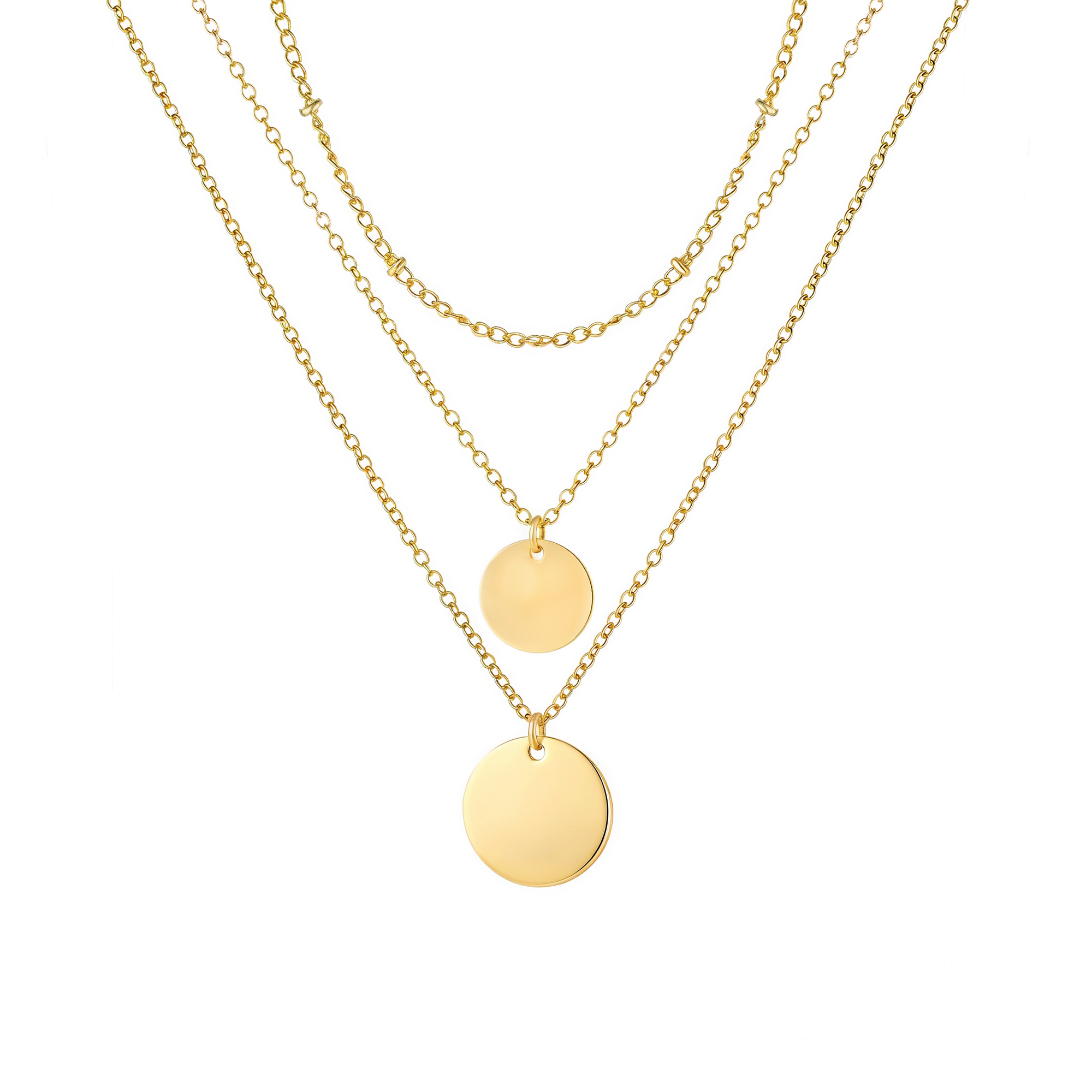 Layered Disc Necklace Set - Victoria London