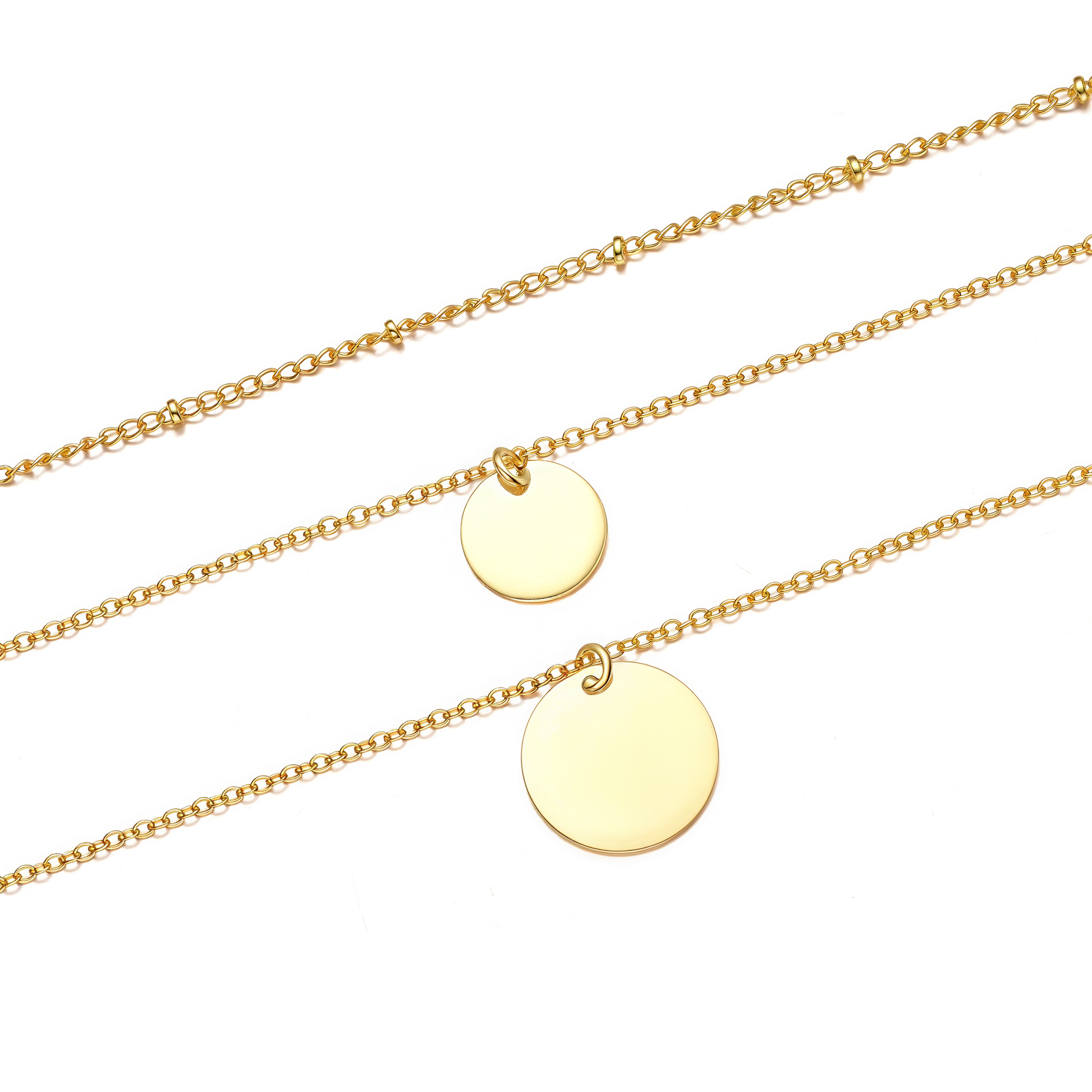 Layered Disc Necklace Set - Victoria London