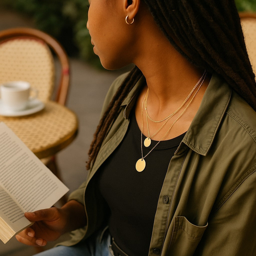 Layered Disc Necklace Set - Victoria London