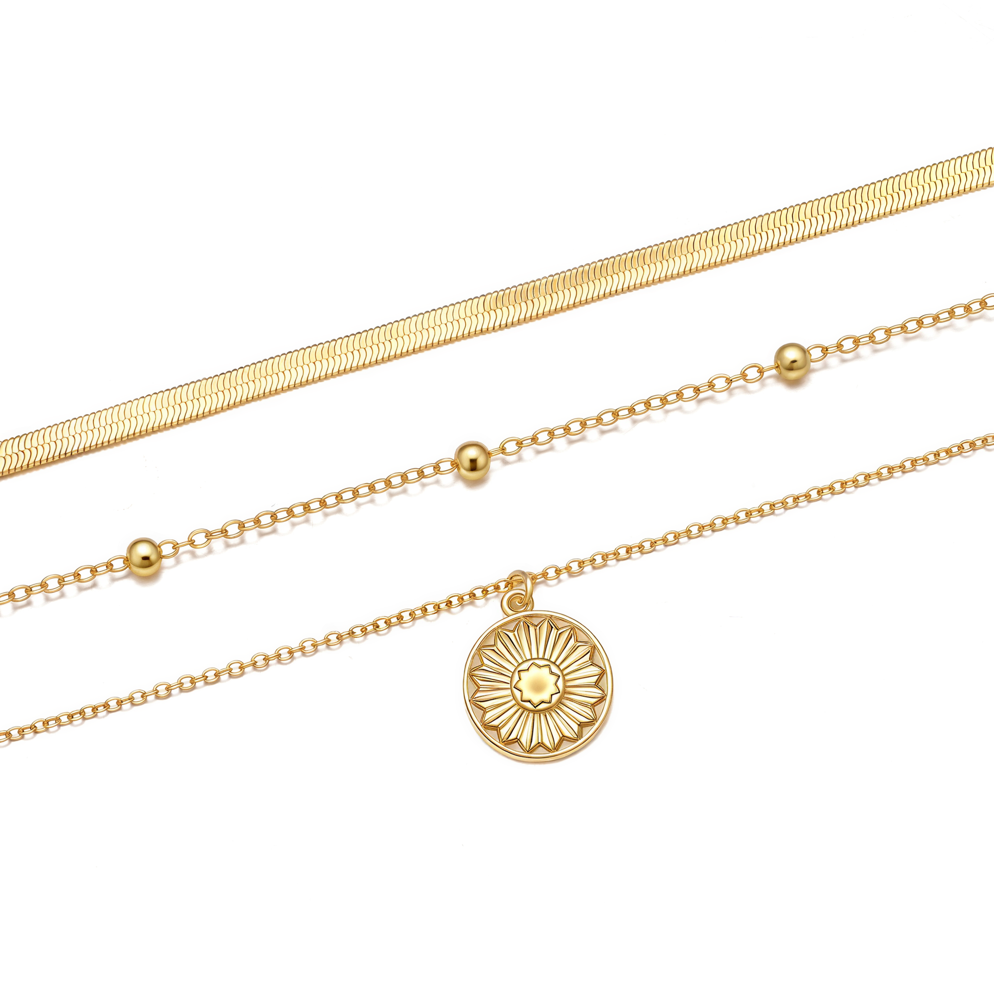 Layered Medallion Necklace - Victoria London