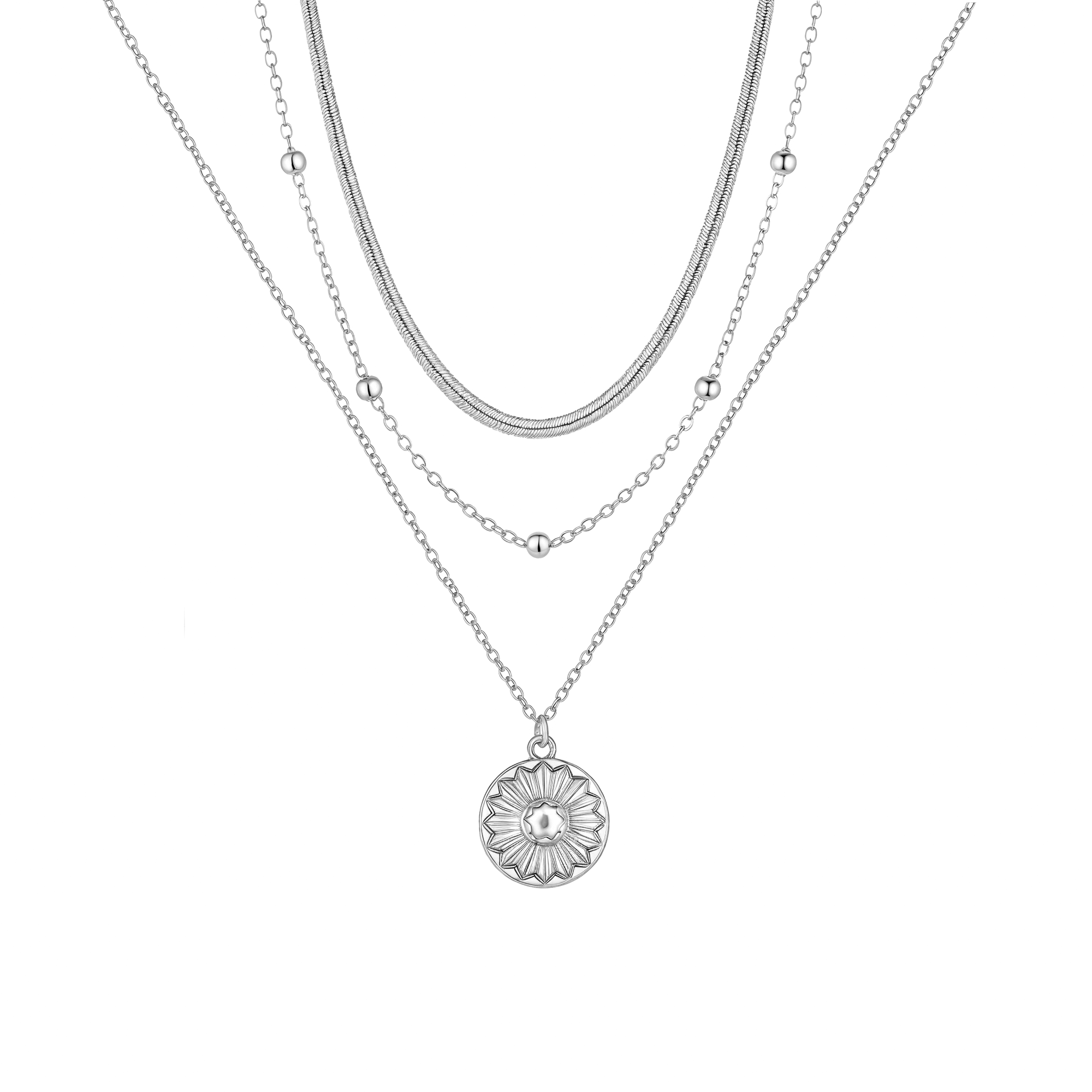 Layered Medallion Necklace - Victoria London