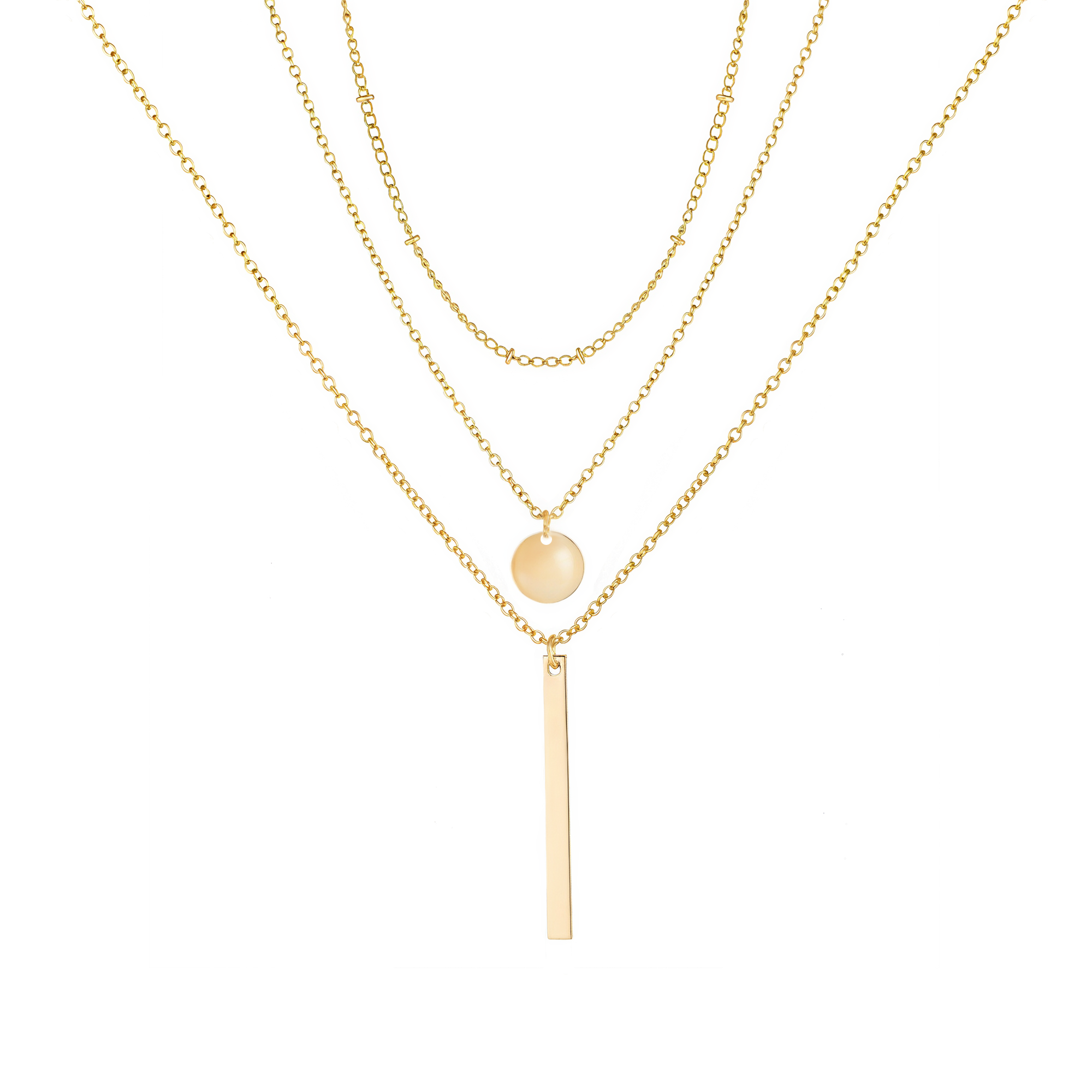 Bar Drop Layered Necklace - Victoria London