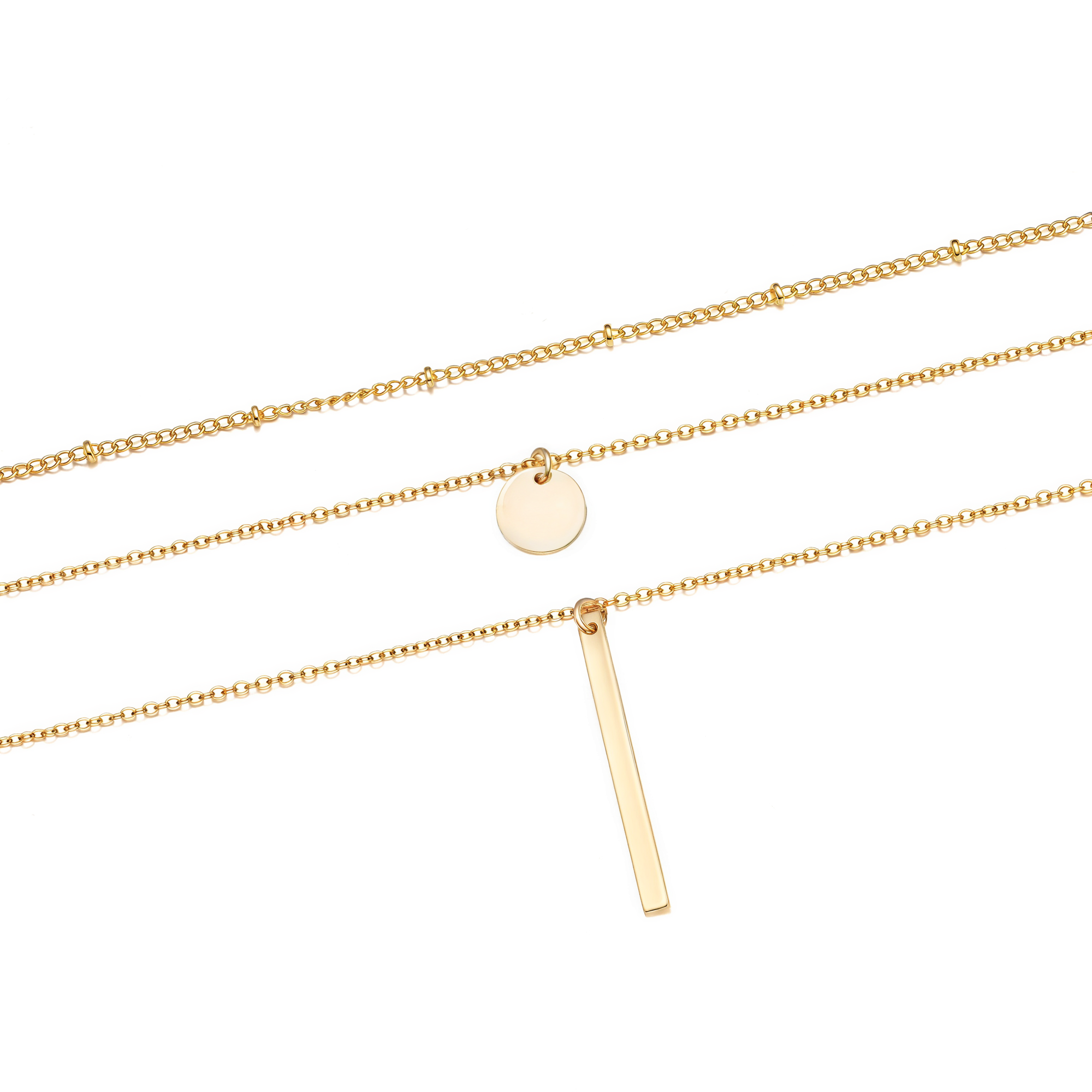 Bar Drop Layered Necklace - Victoria London