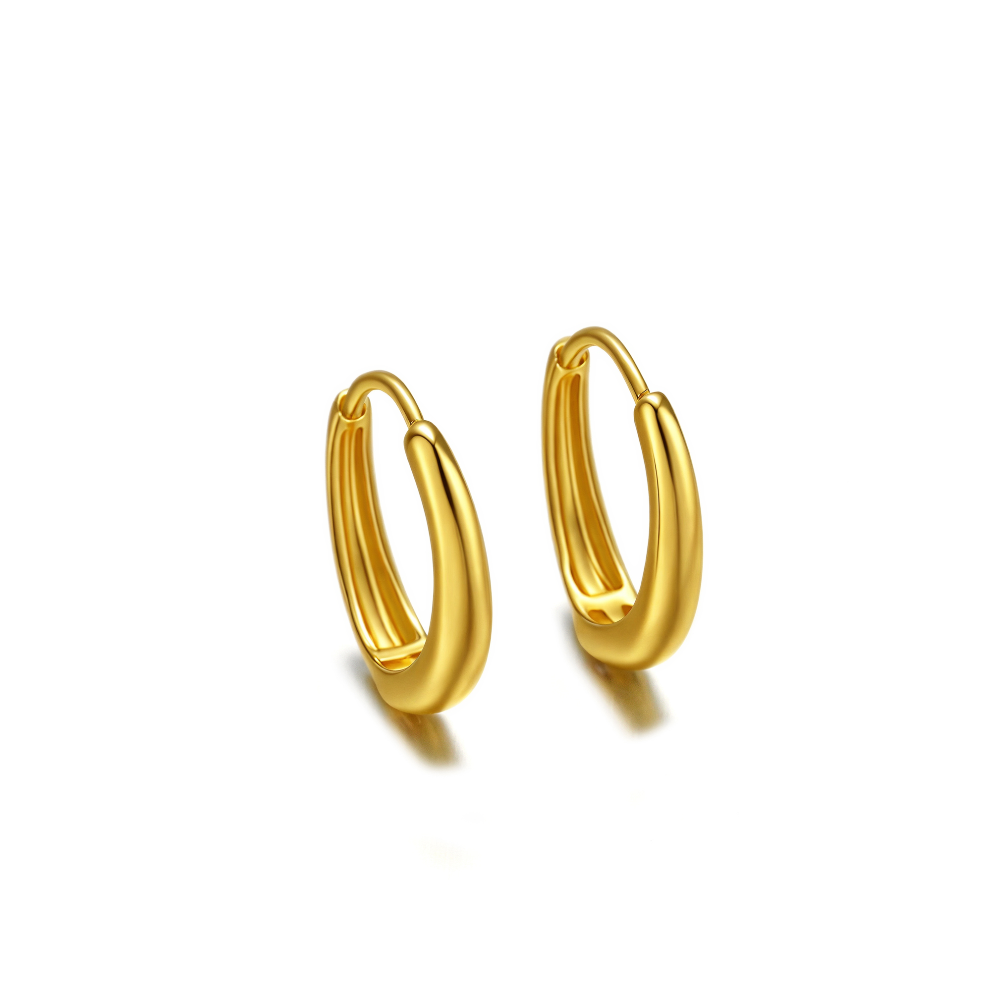 Chunky Midsize Hoop Earrings - Victoria London