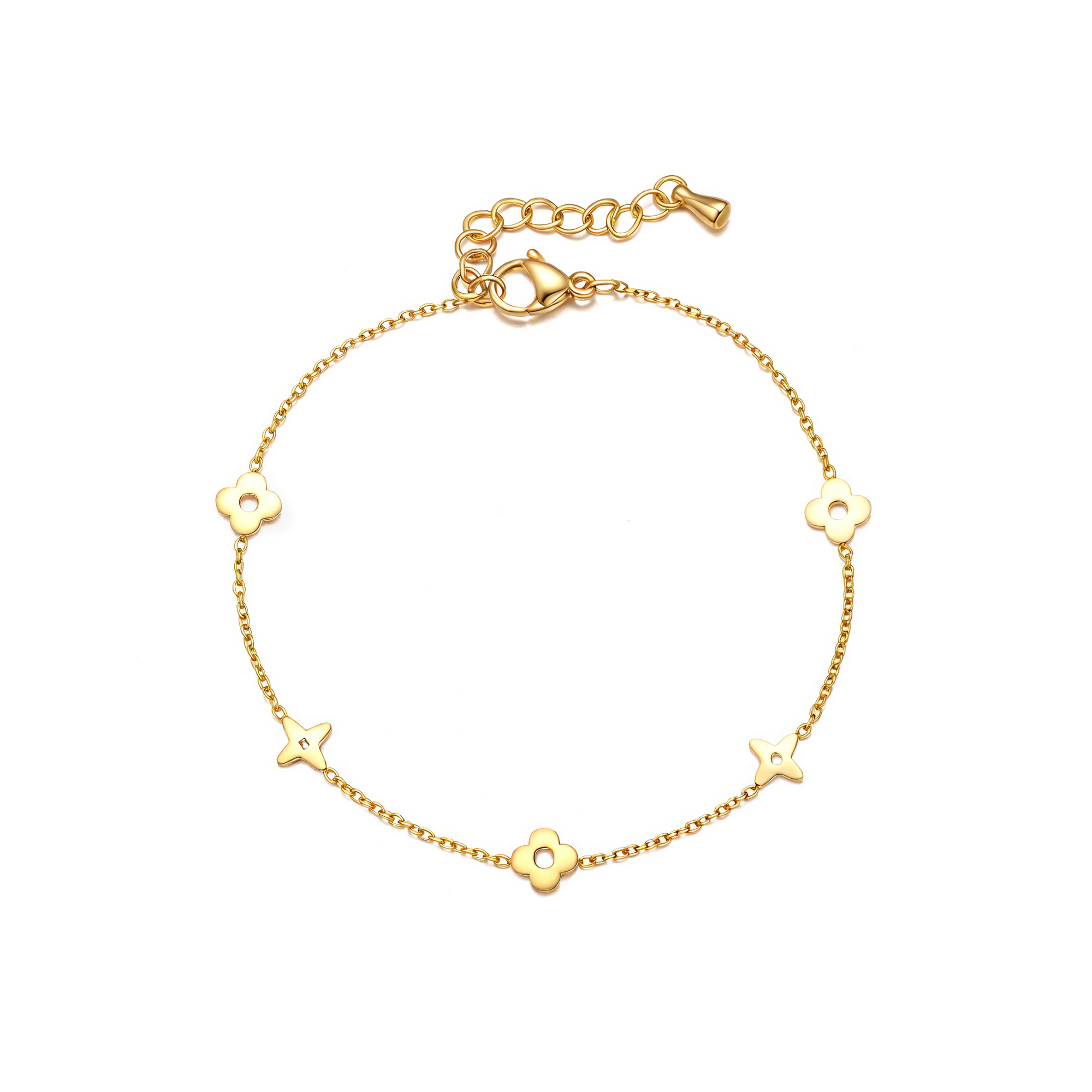 Beaded Clover Charm Bracelet - Victoria London