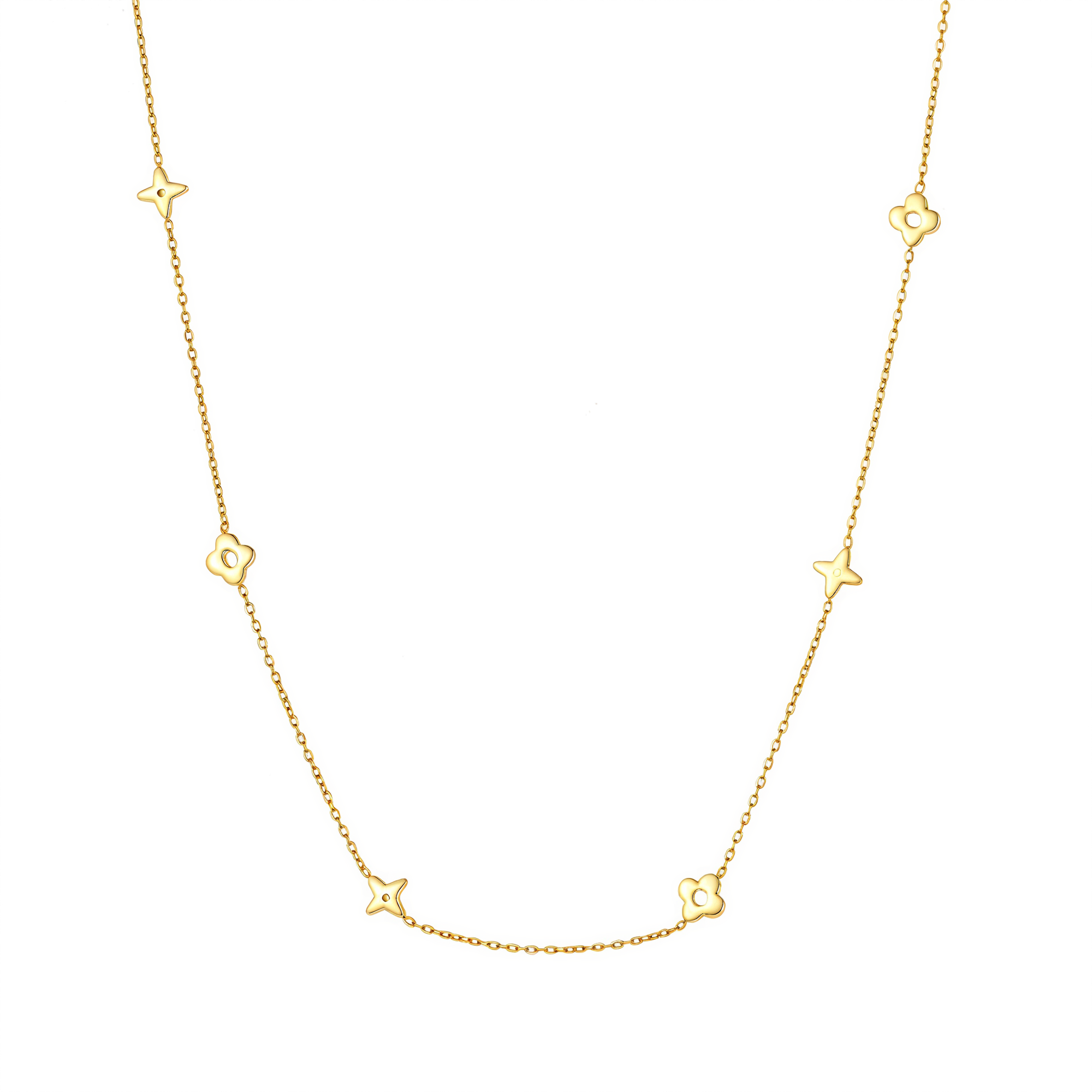 Beaded Clover Charm Necklace - Victoria London