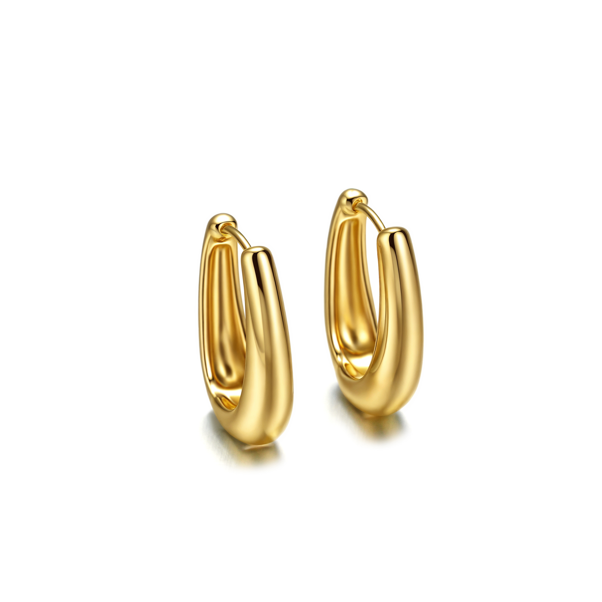 Chunky Drop Hoop Earrings - Victoria London