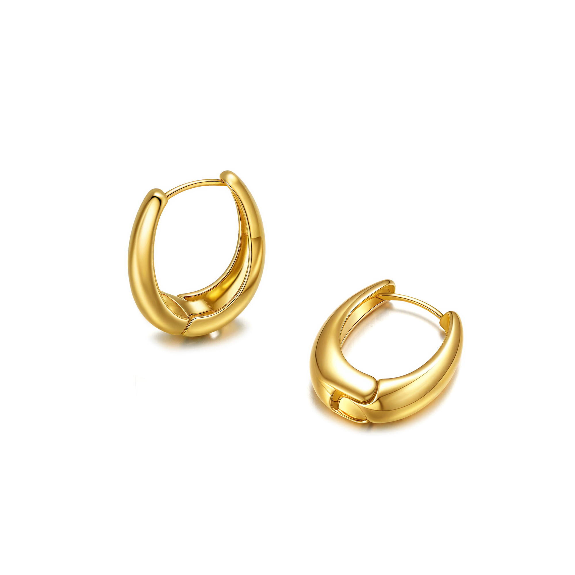 Chunky Drop Hoop Earrings - Victoria London