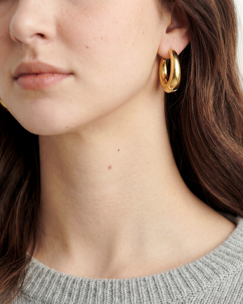 Chunky Drop Hoop Earrings