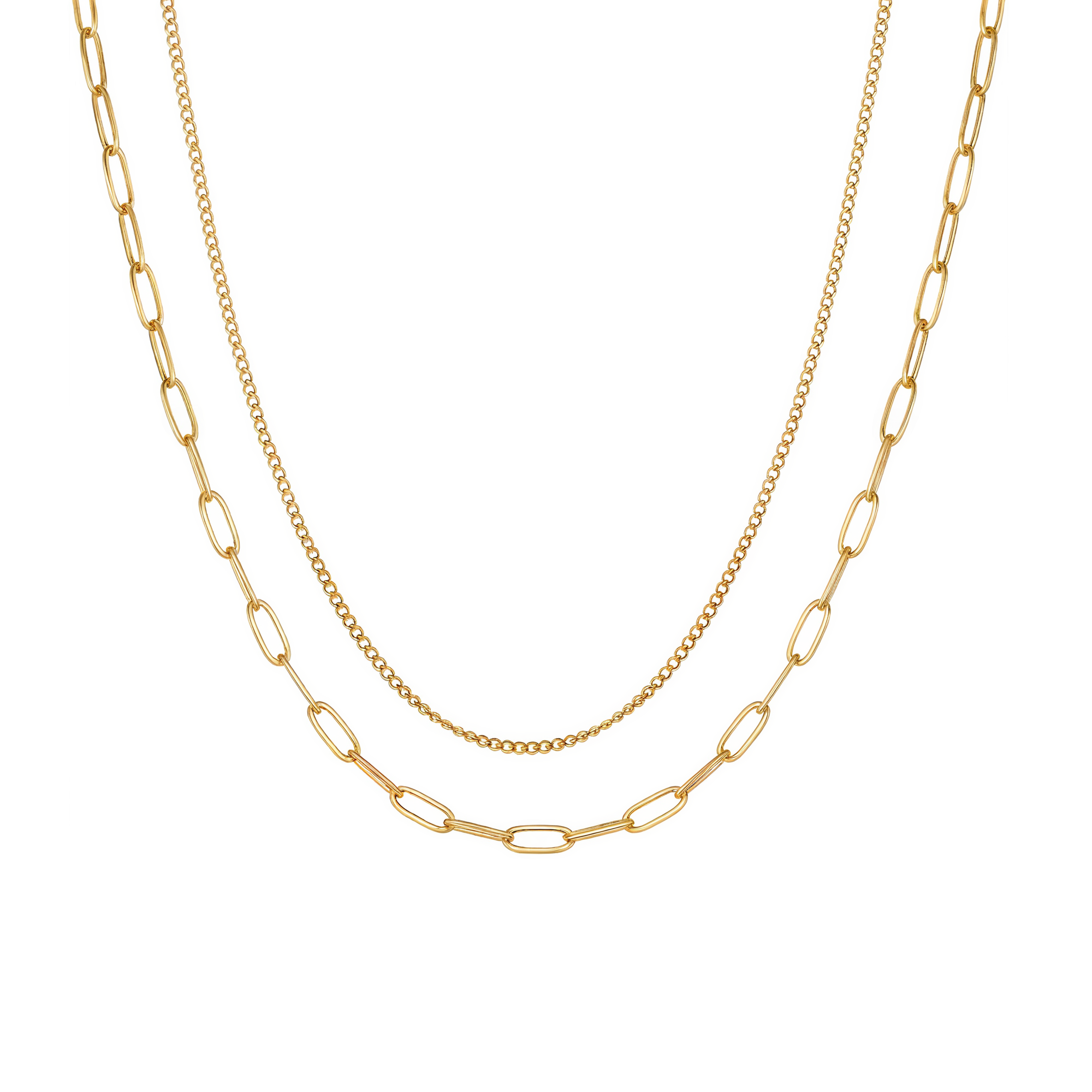 Layered Link Chain Necklace - Victoria London
