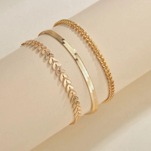 Victoria London Anklet Gold Gold Chain Anklet Set