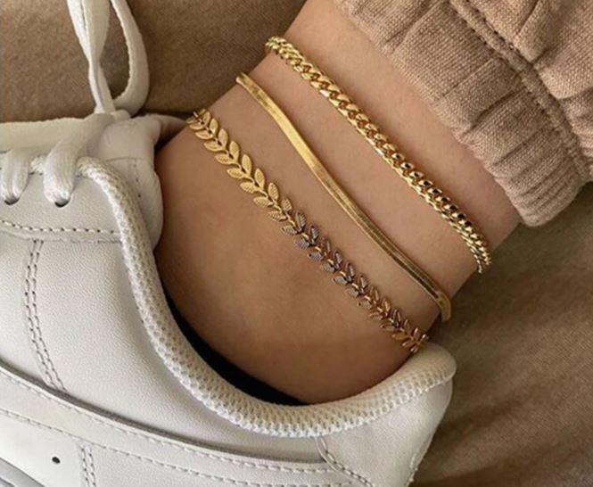 Victoria London Anklet Gold Gold Chain Anklet Set