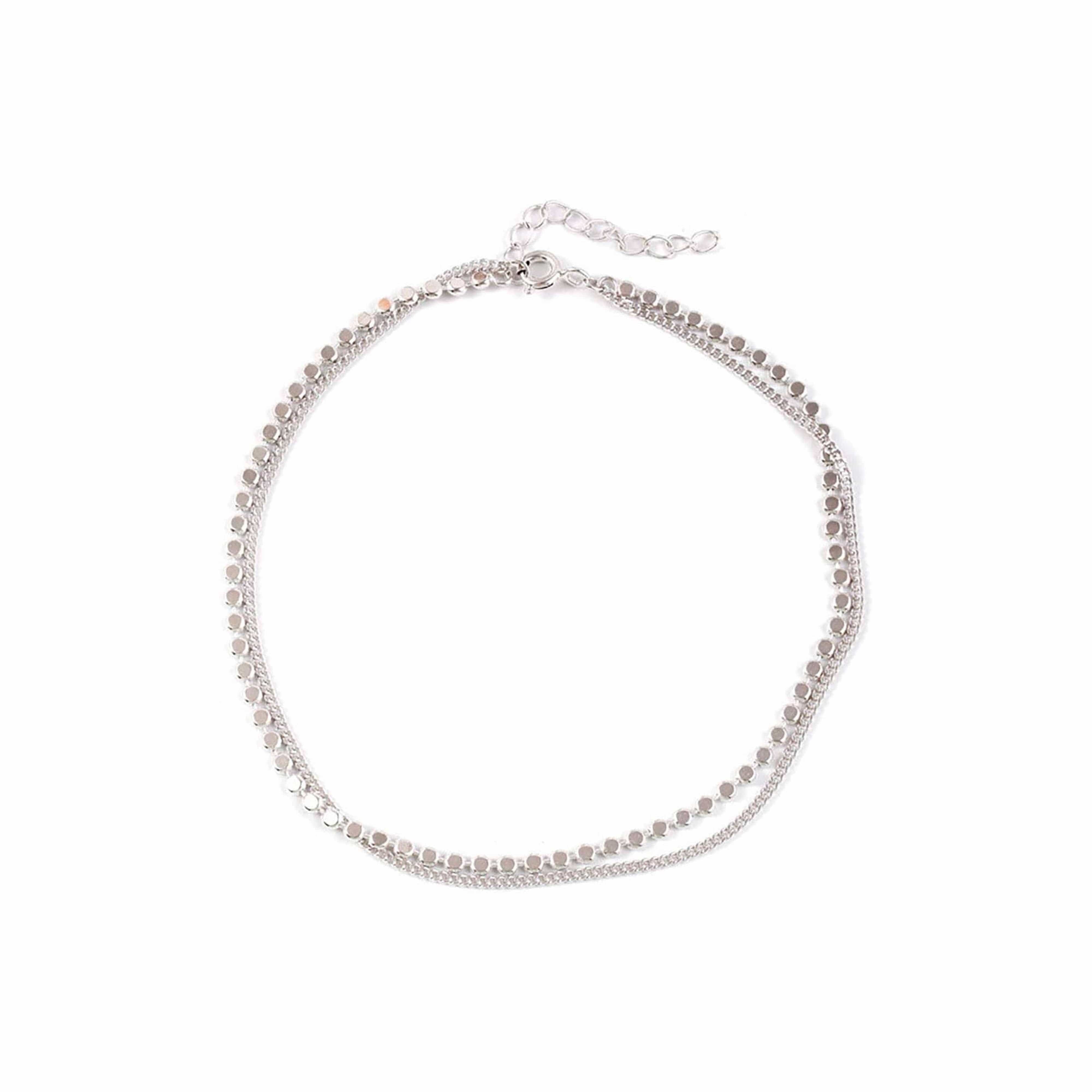 Victoria London Anklets Silver Beaded Duo Anklet
