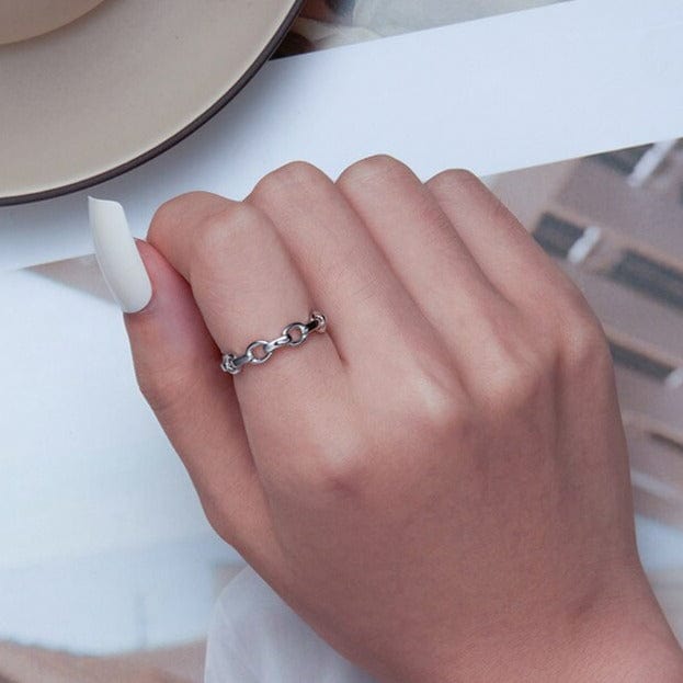 Victoria London Sterling Silver Chain Link Ring