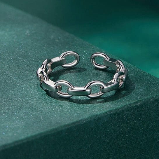 Victoria London Sterling Silver Chain Link Ring