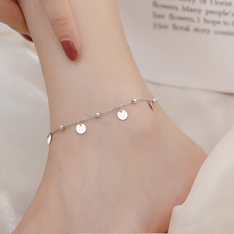 Victoria London Silver Copy of Beaded Duo Anklet