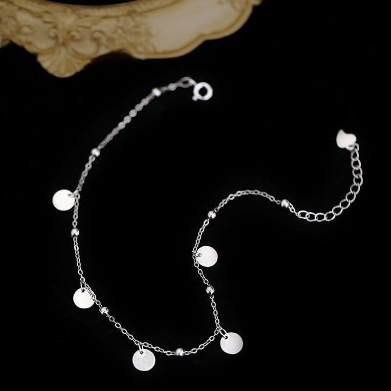 Victoria London Silver Copy of Beaded Duo Anklet