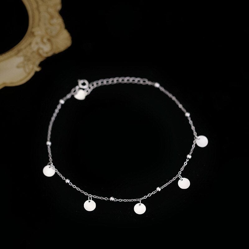 Victoria London Silver Copy of Beaded Duo Anklet