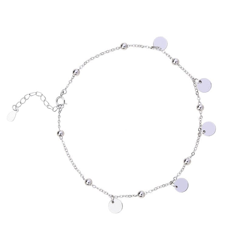 Victoria London Silver Copy of Beaded Duo Anklet