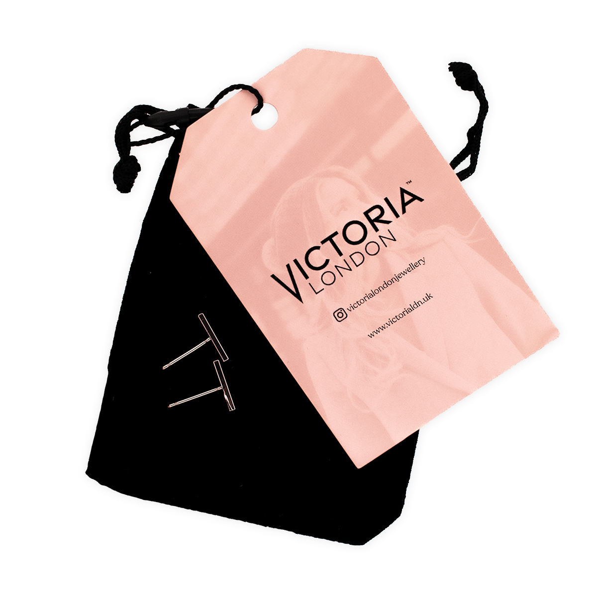 Victoria London Earrings Minimalist Bar Stud Earrings