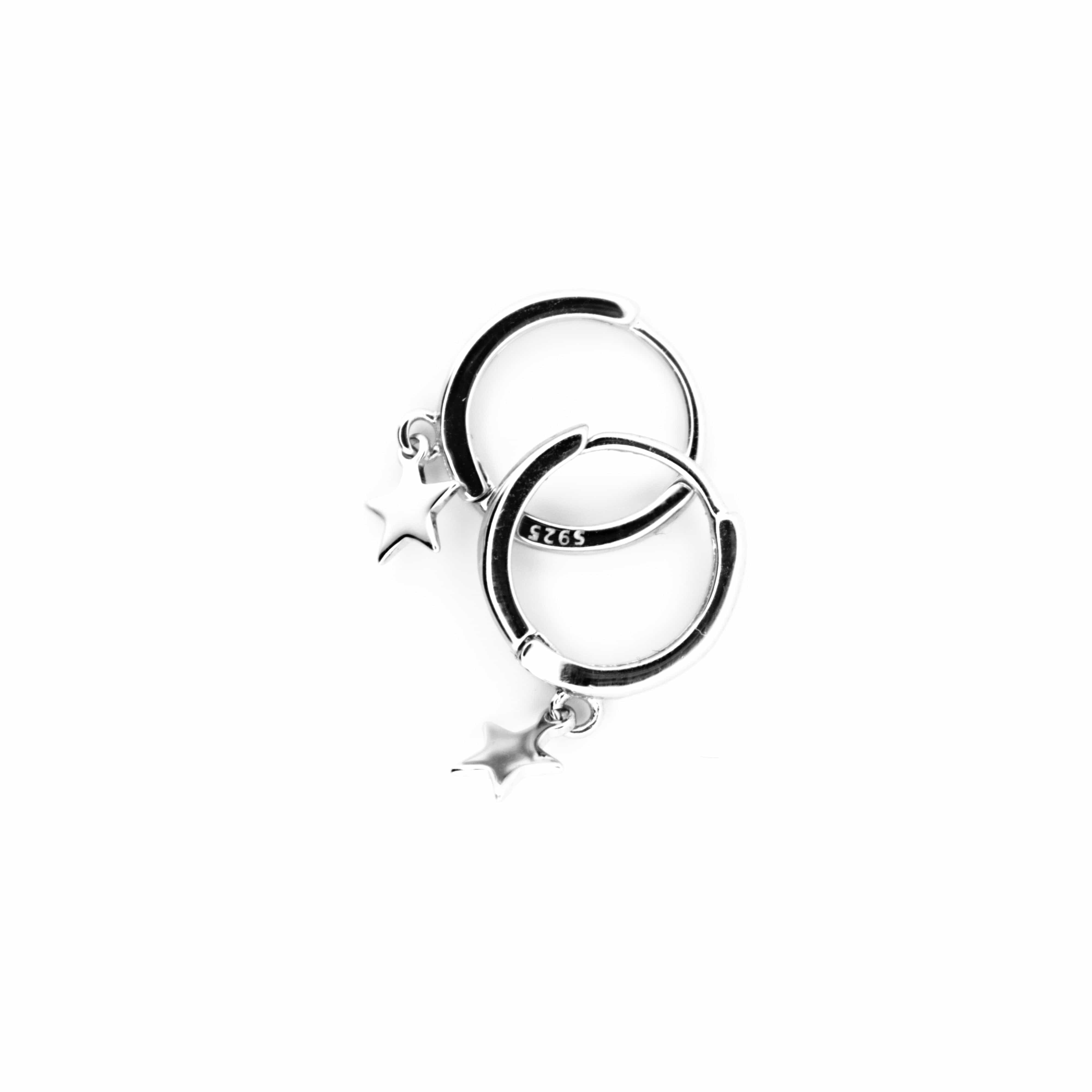Victoria London Earrings Star Drop Hoop Earrings