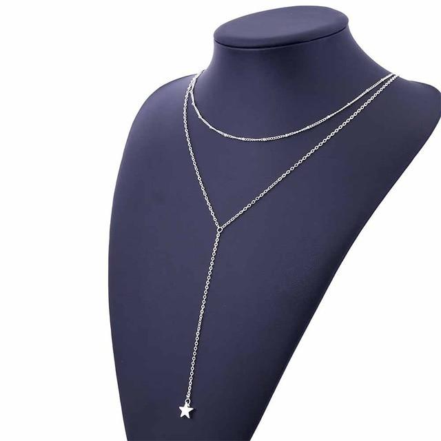 Victoria London Necklace Silver 'A Distant Star' Tassel Double Necklace