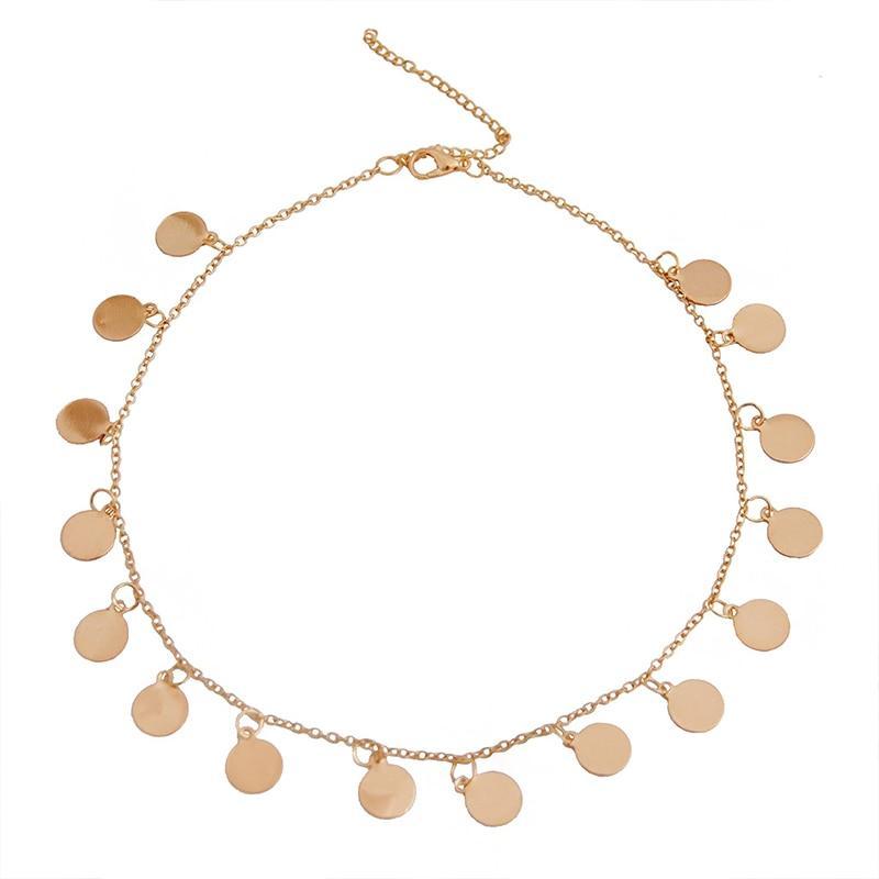 Victoria London Necklace Gold Coin Choker Necklace