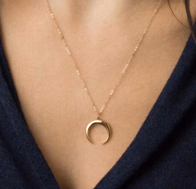 Solid 9ct Gold Crescent Moon Star Charm Necklace — The Jewel Shop