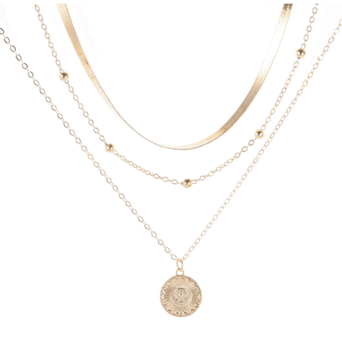 Layered Medallion Necklace Victoria London
