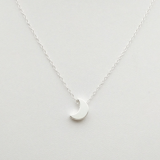 Victoria London Necklace Silver Lunar Pendant Necklace