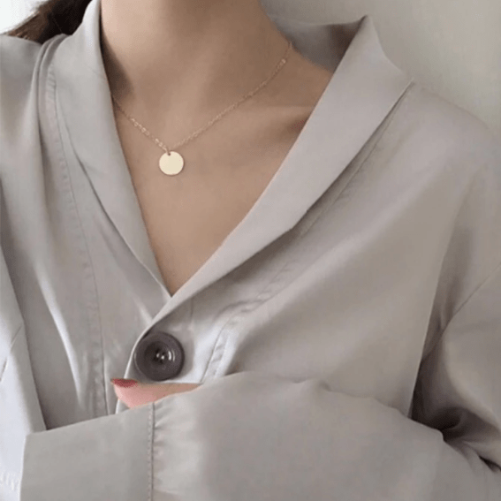 Victoria London Necklace Simple Disc Necklace