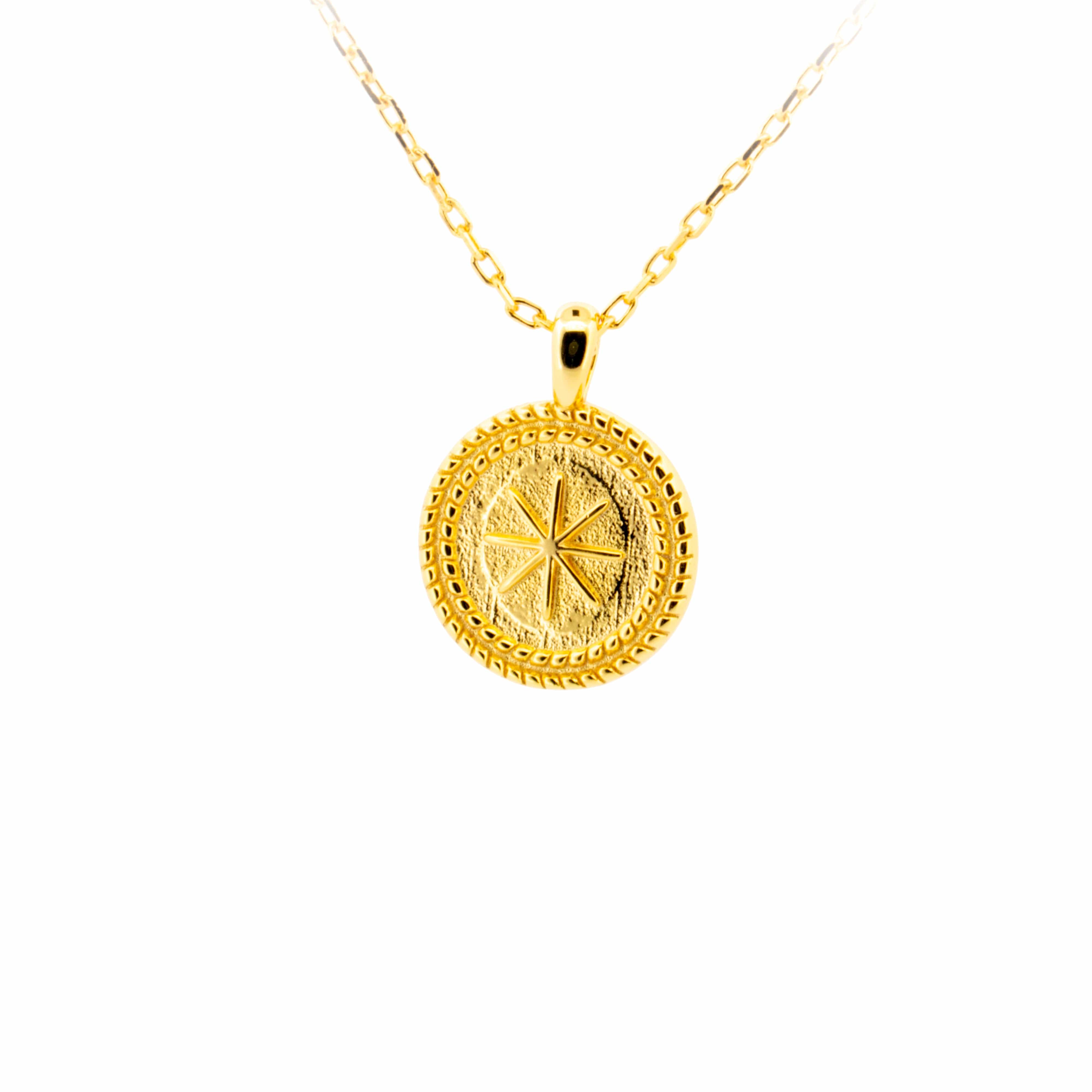 Victoria London Necklaces 18k Gold 'Find your Path' Medallion Necklace