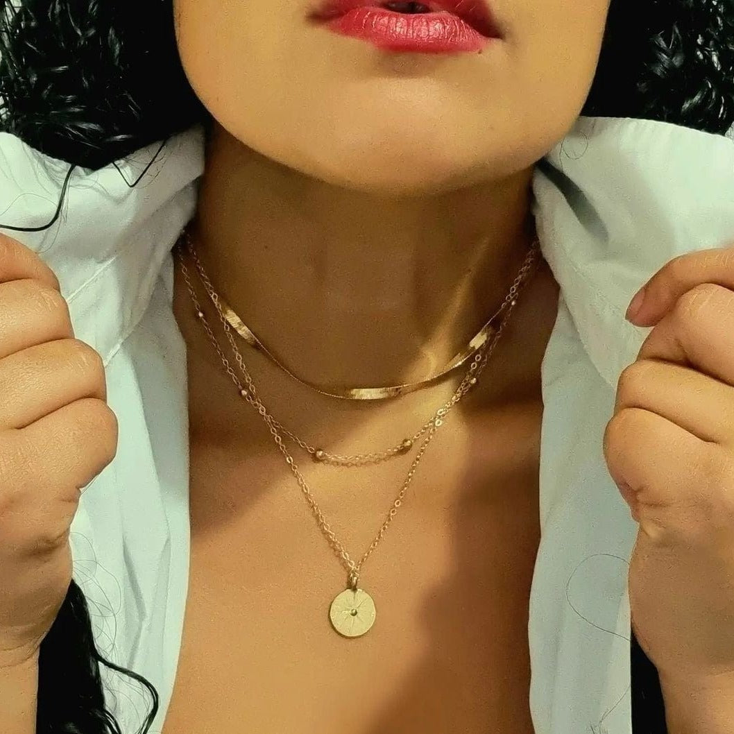 Victoria London Necklaces Gold Layered Medallion Necklace