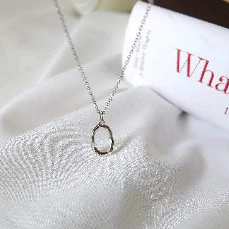 Victoria London Oval Charm Necklace - Sterling Silver