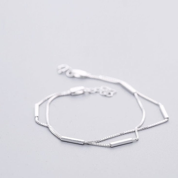 Victoria London Sterling Silver Simple Bar Bracelet