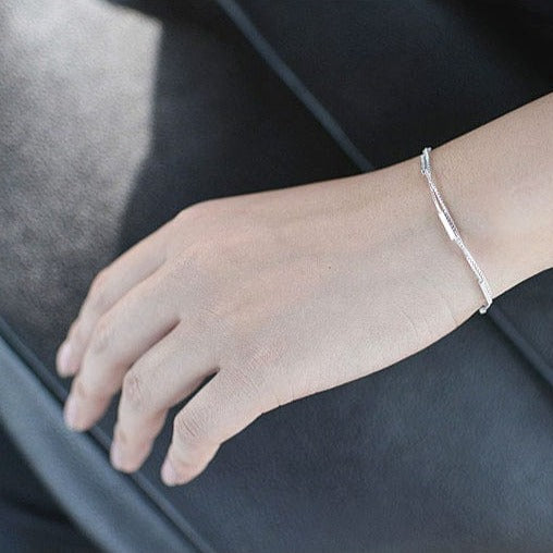 Victoria London Sterling Silver Simple Bar Bracelet