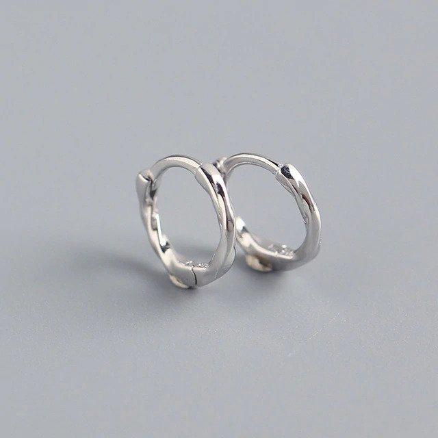 Victoria London Spiral Twist Hoop Earrings - Sterling Silver