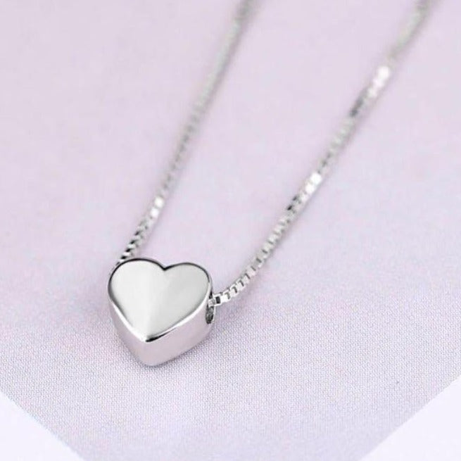Victoria London Sterling Silver 'With All My Heart' Pendant Necklace